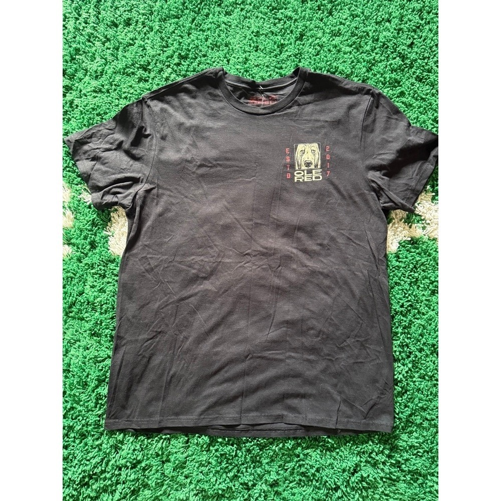 Ole‎ Red Las Vegas Graphic T Shirt Dog Face Est 2017 Mens 2XL Black Cotton